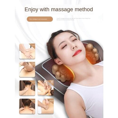 Multi-functional electric physiotherapy massage pillow household vehicle kneading pillow instrument household massage pad body