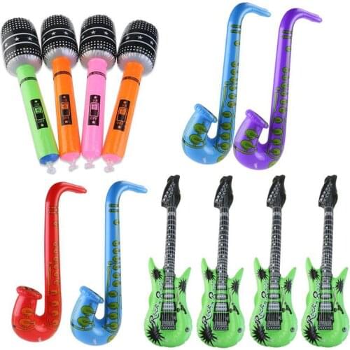 Inflatable Guitar Balloons Saxophone Microphone Music Balloons for Children Party Accessories Inflatable Toys Birthday Ballons