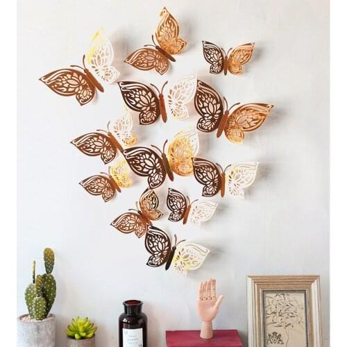 Room Fake Butterfly Gold/Silver/Rose Gold DIY Birthday Party Christmas