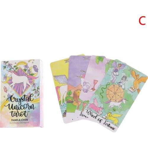Crystal Unicorn Tarot Cards Guidance -Divination Oracle Tarot Deck Board Game