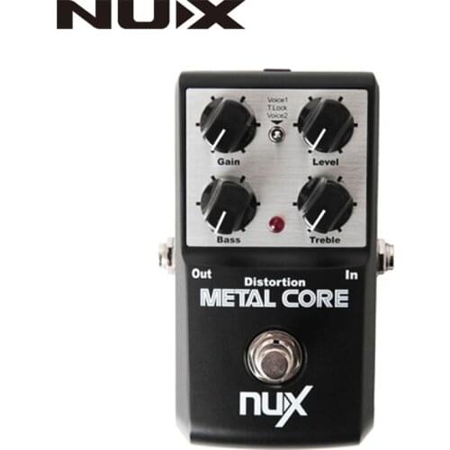 NUX Metal Core Distortion Effect Pedal True Bypass Guitar Effects Pedal 2-Band EQ Tone Lock Preset Function