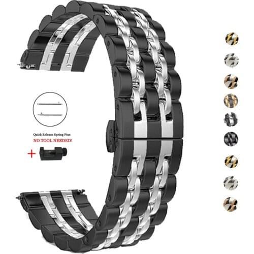 Stainless steel WatchBand For Garmin Vivoactive 3/4 Forerunner 245 645 Music Strap For Garmin Venu Bracelet Wrist band 22mm 20mm
