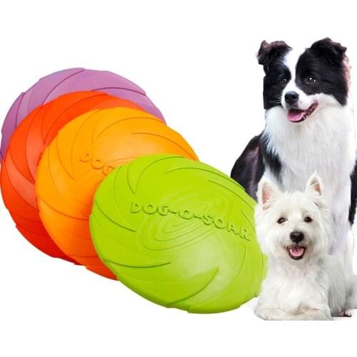 Rubber Dog Flying Toys For Small Large Dogs Pitbull Puppy Dog Flying Discs Interactive Toys Dog Training Products Pets Supplies