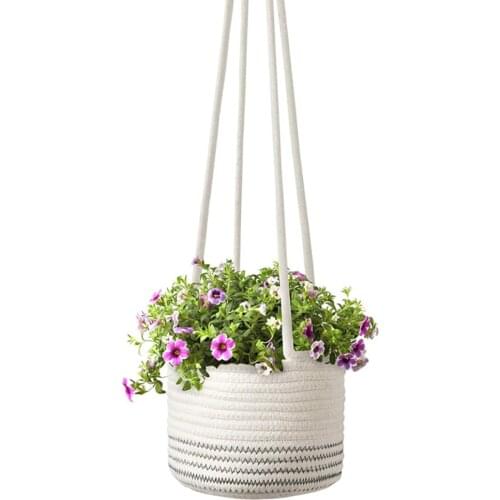 Garden Plant Storage Basket Durable Indoor Simple And Elegant Hanging Braided Home Decor Flower Pot