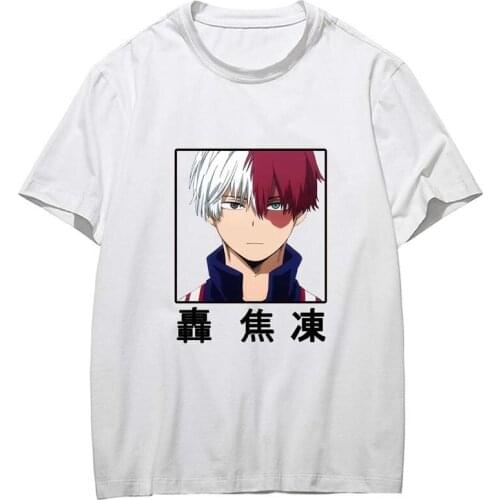 Shoto Todoroki Solid Summer Tee Kawaii My Hero Academia Oversized Unisex Japanese Fashion Anime 2021 New Top T-shirt hot sales
