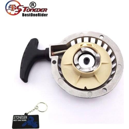 STONEDER Silver Aluminum Pull Start Recoil Starter Part For 2 Stroke 47cc 49cc Engine Mini Moto Dirt Kids ATV Quad Pocket Bike