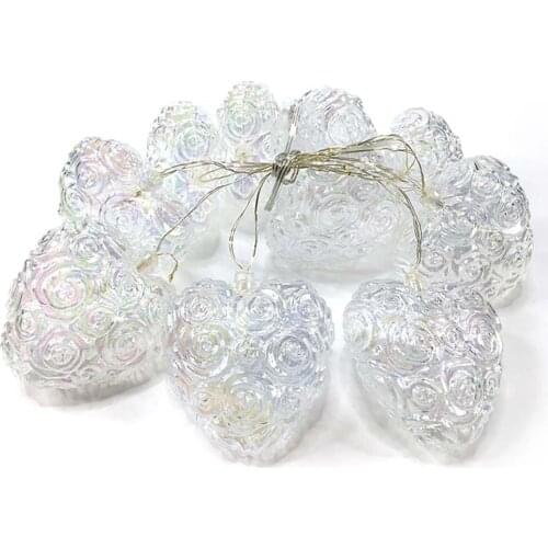 Novelties Valentines Day Battery Operated Led Copper Wire Heart Shape String Light