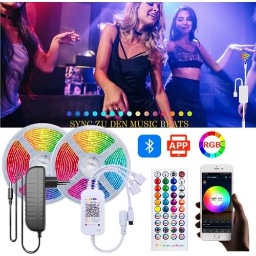 LED Strip Lights Smart Bluetooth IR With Phone APP Control Music Sync RGB 5050 SMD Ambinet Decoration Light For Bedroom 20M 30M