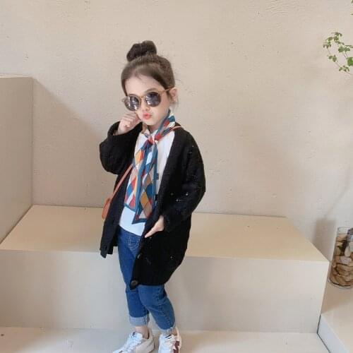 Girls Sweater Babys Coat Outwear 2021 Cool Thicken Warm Winter Autumn Knitting Cardigan Christmas Gift Childrens Clothing