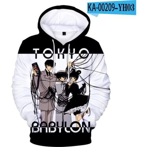 Anime Harajuku Tokyo Babylon 3D Hoodies Sweatshirts Men Women Autumn Winter Casual Tops Boy Girl Kids Kpop Sportswear Oversized