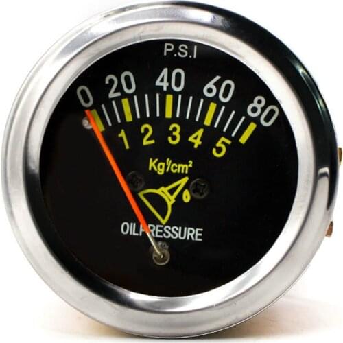 2" 52mm Universal Mechanical Auto Car Oil Press Pressure Gauge Meter 0-80 PSI Mechanical Oil Gauge Black Electronic Oil Gauge
