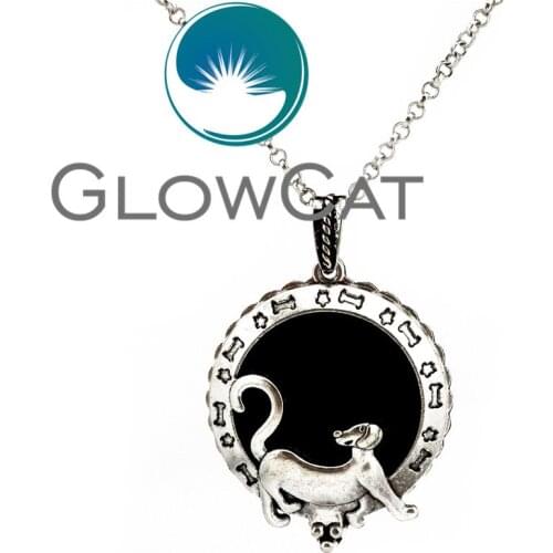 VV713 Aroma Open Antique Vintage Dog Locket Pendant Perfume Diffuser Aromatherapy Locket Necklace