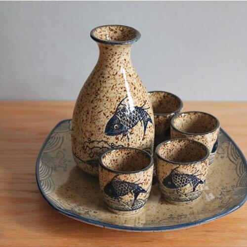 Japanese Home Bar Sets Bar Sake Creative Flask Barware Cups Set Ceramics Wine Set Decantador De Vino Kitchen Dining Barr BD50JU