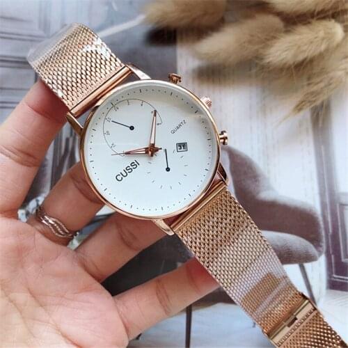 CUSSI 2019 Fashion Women Watches Rose Gold Luxury Brand Ladies Bracelet Watch Quartz Wristwatch Reloj Mujer Calendar Clock Gift