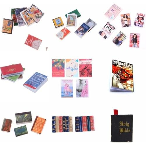 1:12 Mini Books Dollhouse Miniature Book Decoration Pretend Play Doll House Furniture Blyth Doll Toy
