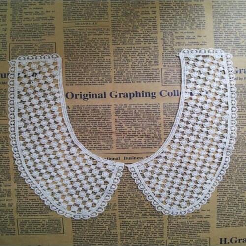 1Pair Fashion High Quality Crafts DIY Lace Collar Sewing Craft Neckline Trimming Decoration For Womens Cloth