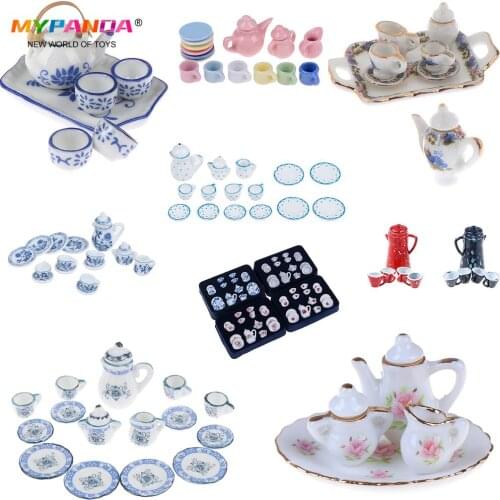 15/8/9/4/2Pcs 1:12 Dolls House Miniature Mugs Cups Pot Set 1/12 Furniture Toys Coffee Tea Cup Dollhouse Accessory