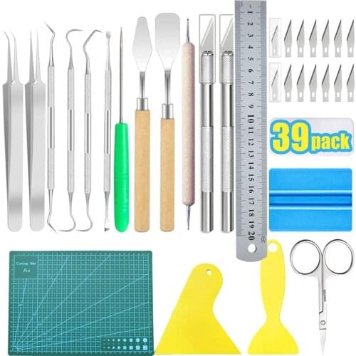 39/28/22 Pieces/set Craft Vinyl Weeding Tools Set Basic Vinyl Tool Kit For Weeding Vinyl Silhouettes Cameos Lettering DIY Tools