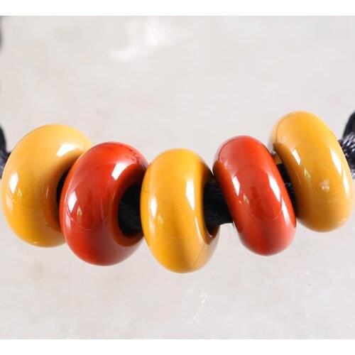 5Pcs Big Hole Beads Natural Egg Yolk Stone 12mm Spacer Bead for Men Women DIY Jewelry Making Earring Ring Gem Bead K1044