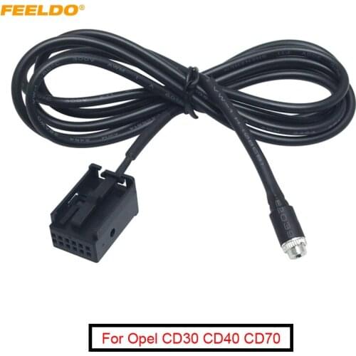 FEELDO 5Pcs Car CD Radio MP3 Audio Female Jack AUX-IN Adapter Cable for Opel CD30 CD40 DVD 90 NAVI 12-Pin Port AUX Wire Cable