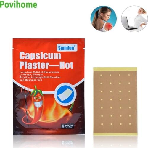 8Pcs Hot Capsicum Plaster Pain Relief Medical Plaster Joint Muscle Artritis Pain Killer Patch Body Neck Knee Back Patch