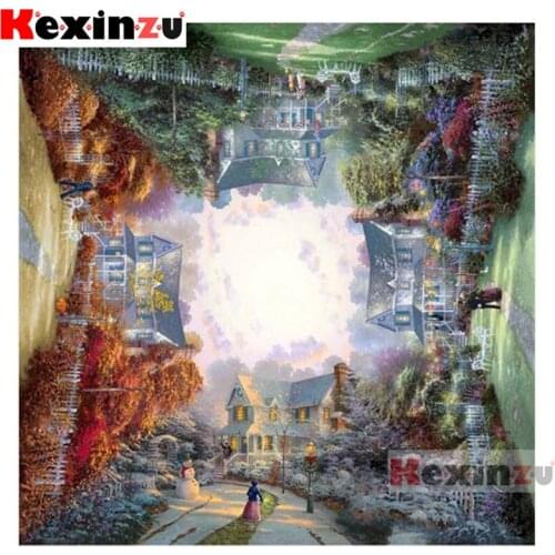 5D DIY Full Square Drill new Diamond Painting"four Seasons"3D Embroidery Rhinestone Cross Stitch 5D Home Decor K#@0555