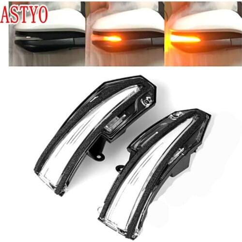 ASTYO Car Rear Side Mirror LED Water Flowing Rearview Turn Signal light For Toyota RAV4 XA40 2013-2018 Highlander XU50 14-18