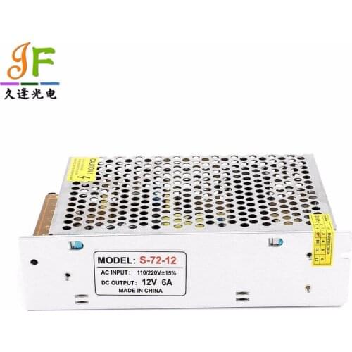 Power Supply DC12V 6A 72W Switch Lighting Transformers LED Driver For 3528 5050 RGB Power Adapter High Quality