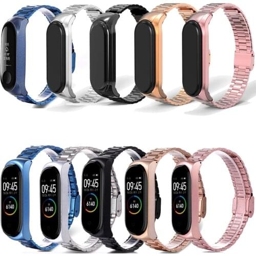 For Xiaomi Mi Band 5/6/3/4 Strap Wristband Strap Metal Bracelet Stainless Steel Strap Sports Bracelet Unisex Strap Free Shipping