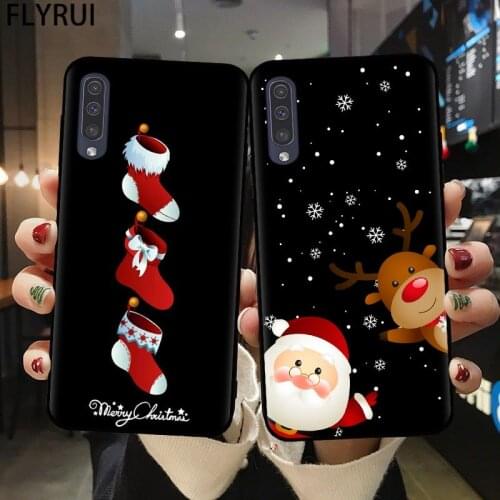 FLYRUI Cartoon Christmas Phone Case For Samsung A21S A51 A71 A20 A30 A40 A50 A70 A6 A8 Plus A7 A9 2018 Santa Claus Soft Cover