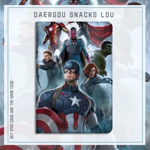 Marvel Captain America TPU Cover with Support Frame for IPad 10.2 2019 IPad 2 3 4 9.7 2017 2018 IPad Air 2 9.7 TPU Case