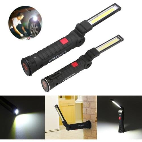 COB+LED Rechargeable Magnetic Torch Flexible Inspection Lamp Cordless Worklight