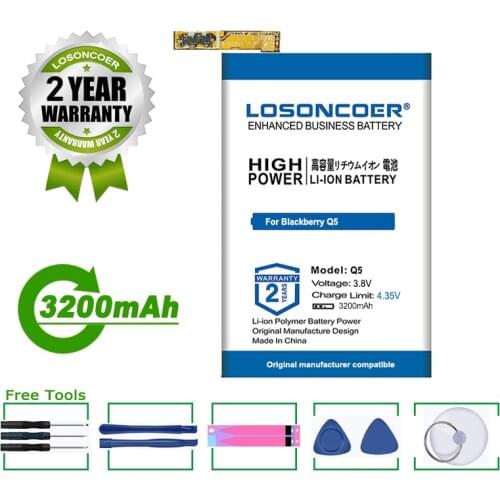 LOSONCOER Battery 3200mAh BAT-51585-003 PTSM1 BAT-51585-103 Battery For Blackberry Q5 Q5 LTE SQR100-1