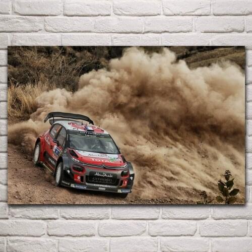 World rally racing car sports vehicle fanart living room home wall art decor wood frame fabric posters KN697