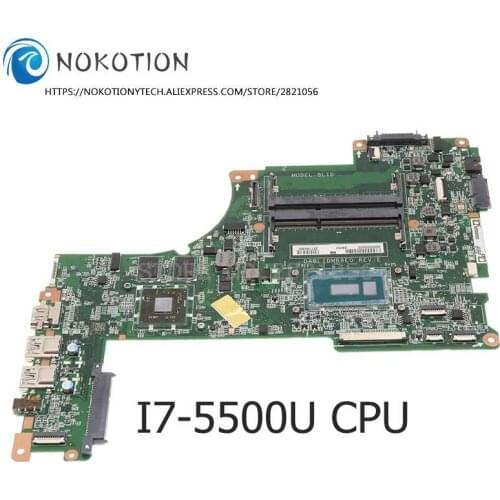 NOKOTION For TOSHIBA Satellite L50 L50-B L55 Laptop Motherboard A000302600 DABLIDMB8E0 R7 M260 SR23W I7-5500U CPU