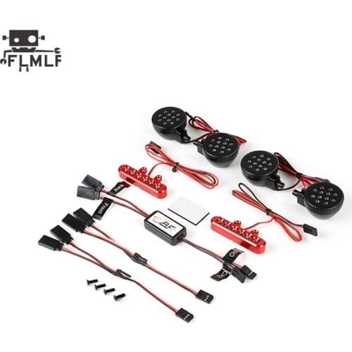 Front Headlight Lamp + Rear Light LED Light Set 2 Fit for 1/5 HPI ROVAN ROFUN KM GTB TS BAJA 5T