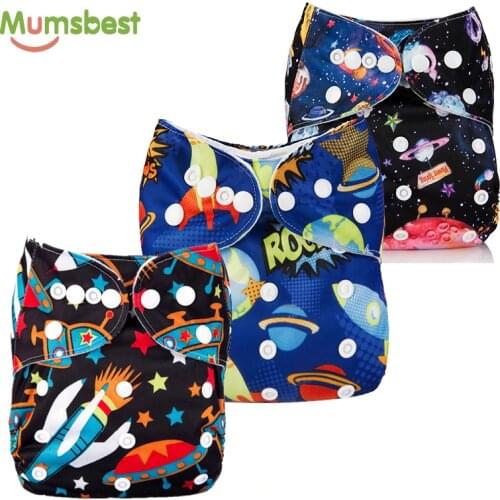 [Mumsbest] 3PCS Reusable Waterproof Panties Liner Ecological Diaper Washable Waterproof Baby Nappy Adjustable Reusable Panties