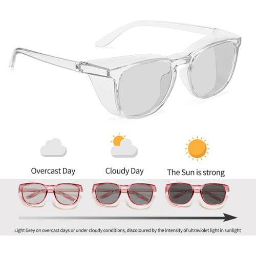 Square Discoloration Polarized Sunglasses Anti-allergy Anti Fog Anti Blue Light Protective Glasses Windproof Anti Splash Eyewear