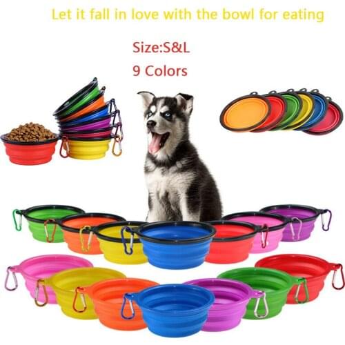 350ml/1000ml Collapsible Silicone Pet Bowl Shatter-Resistant Outdoor Travel Portable Dog Feeder Comedero Perro