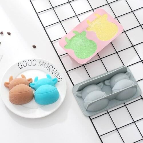 Cartoon Bull Head Cake Silicone Mold DIY Cake Decoration Tool Ice Cube Handmade Soap Chocolate Mold Baking Accessories 20*11.7cm