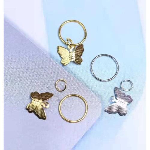 50pcs European And American Fashion Trend Ponytail Dirty Braid DIY Hairpin Glossy Plain Circle Butterfly Accessories Hair Circle