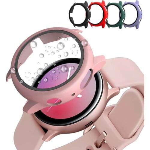 Glass+Case For Samsung Galaxy watch active 2 44/42mm All-Around cover bumper+Screen protector watch cases Galaxy watch active 2