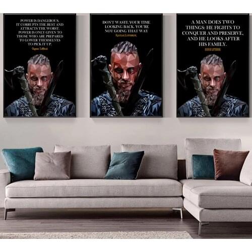 Inspirational Figure Ragnar Lothbrok Canvas Art Posters Prints Canvas Painting Wall Pictures for Living Room Home Cuadros Decor