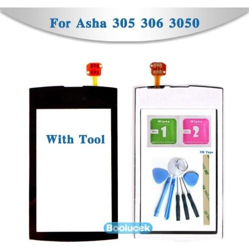 High Quality 3.0" For Nokia Asha 305 Asha 306 3050 Touch Screen Digitizer Sensor Outer Glass Lens Panel Black