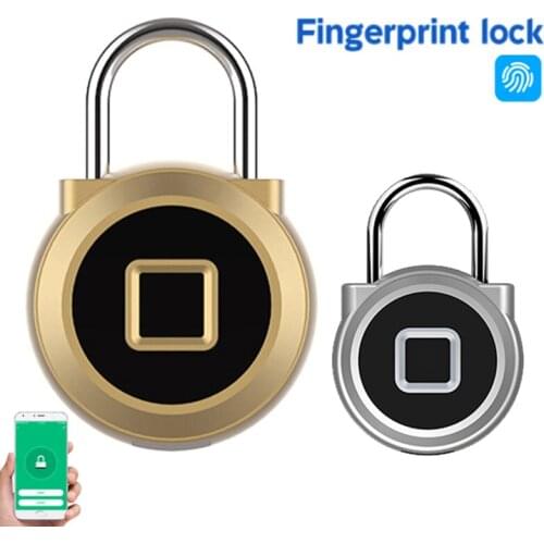 Blue-tooth Smart Password Fingerprint Lock USB Charging Outdoor Waterproof Stainless Steel Fingerprint Padlock SmartHome Padlock