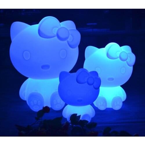 New Fishion Kitty Cat Shape L31.5*W25*H40cm Waterproof IP65 KT PE Night Lights with 24 keys Remote control free shipping 1pc