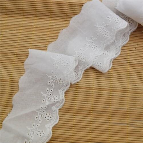145Yards 100% Cotton Lace White Cotton GOOD QUALITY Lace 6.5cm Crafts/Costume/Larp/Sewing wholesale .Leiao Craft