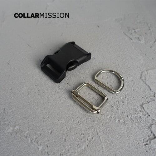 20sets/lot (Release buckle+metal adjust buckle+D ring/set)Metal unwelded D Ring 25mm adjuster slider DIY dog collar accessory