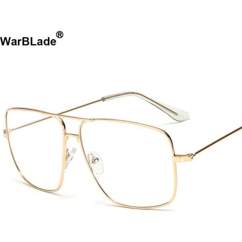 2020 Fashion Eyewears Vintage Square Mens Eyeglasses Frames Luxury Designer Gold Color Clear Glasses Male Spectacle Frames