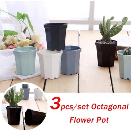 3pcs Modern Plastic Square Plant Flower Pot Herb Home Garden Planter Office Desk Succulent Plant Pots Gardening Pots
